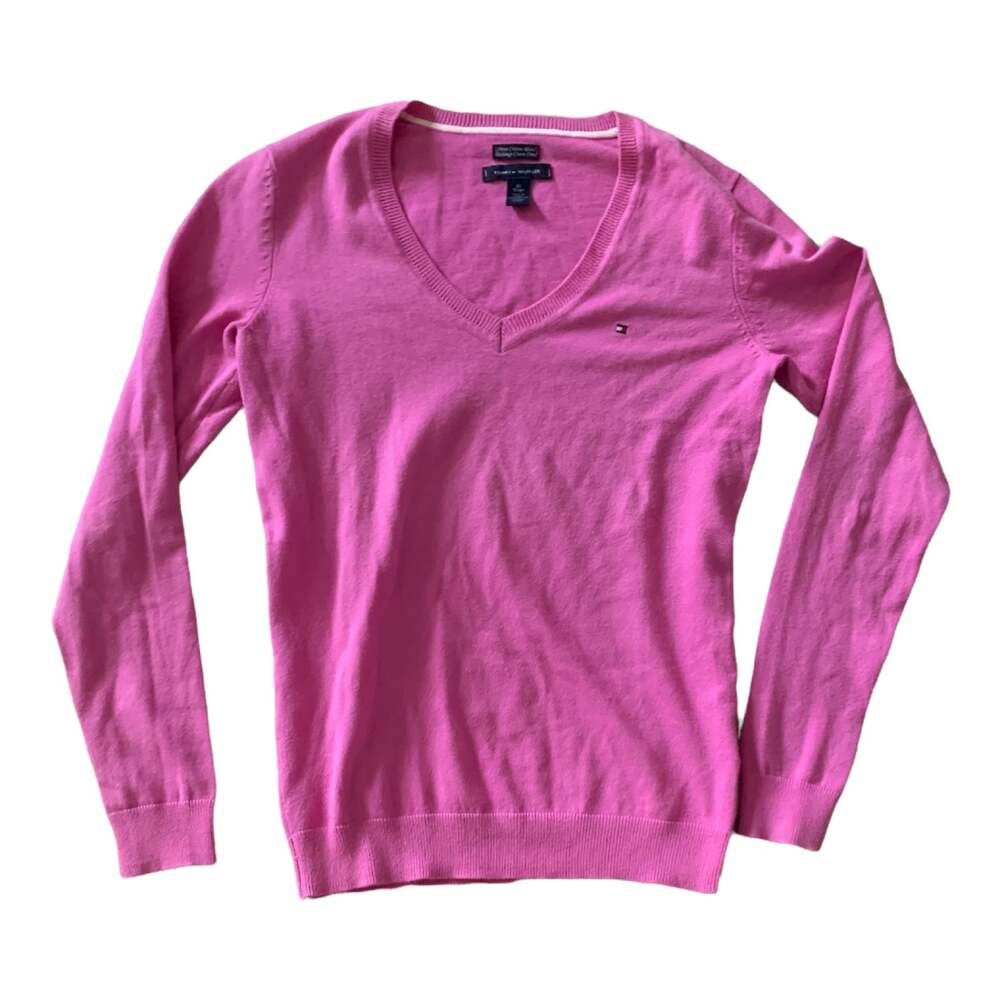 Tommy Hilfiger pullover sweater womens size XS pink cotton